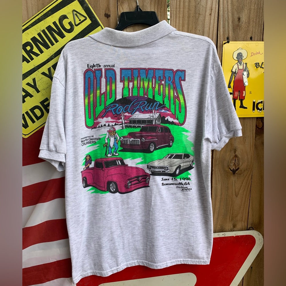 Vintage 1996 Road Run Old Timers Polo shirt size L